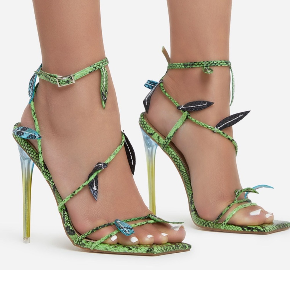 Snake print heels